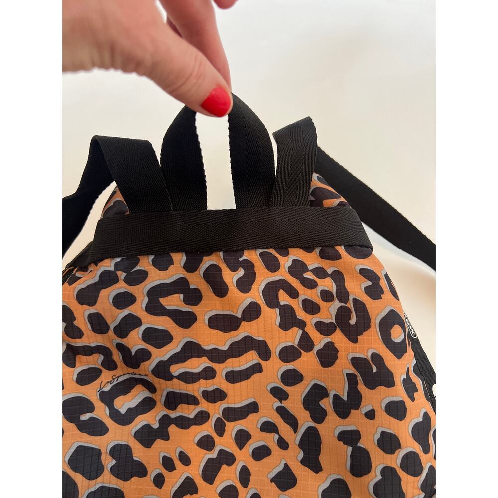 Lesportsac Leopard Print Drawstring Backpack Bag … - image 6